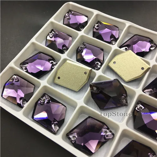 T204 Amethyst TopStone K9 Стекло Кристалл 13x17 мм космический пришить Камень плоской задней Швейные бусины более Цвета смешивания - Цвет: T204 Amethyst