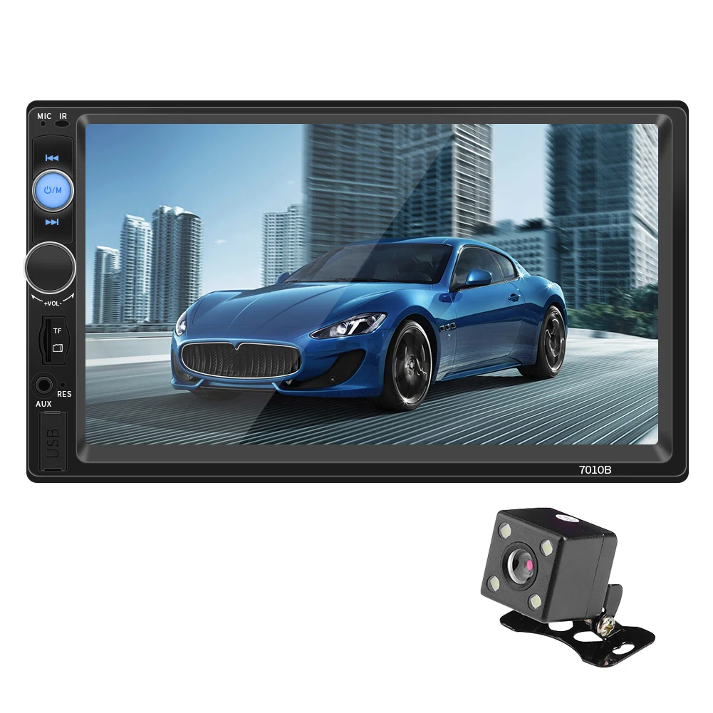 7010B Авторадио 4th " двойной 2 Din Автомобильный Радио Sterio MP5 плеер Android/IOS MirrorLink TF USB FM сабвуфер