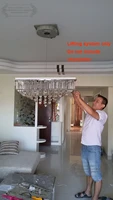 100kg 5m auto remote controlled crystal chandelier hoist lowing system chandelier winch110v 120v220v 240v free shipping