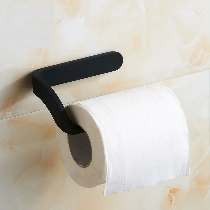 Matte Black Toilet Paper Holder Wall Mount Tissue Roll Hanger Stainless Steel Bathroom Accessories | Обустройство дома