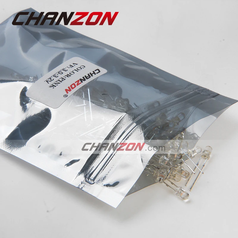 CHANZON 100 шт. светодиодный светильник 3 мм розовый прозрачный круглый светодиод