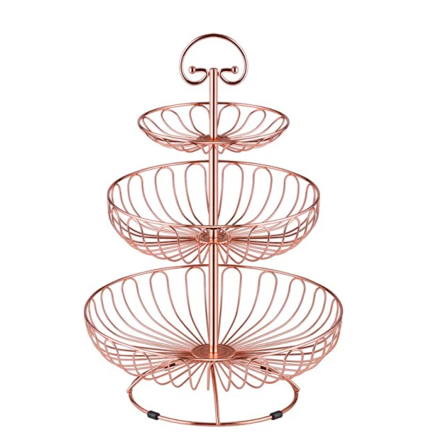 3 уровневая декоративная металлическая круглая стойка для демонстрации корзины