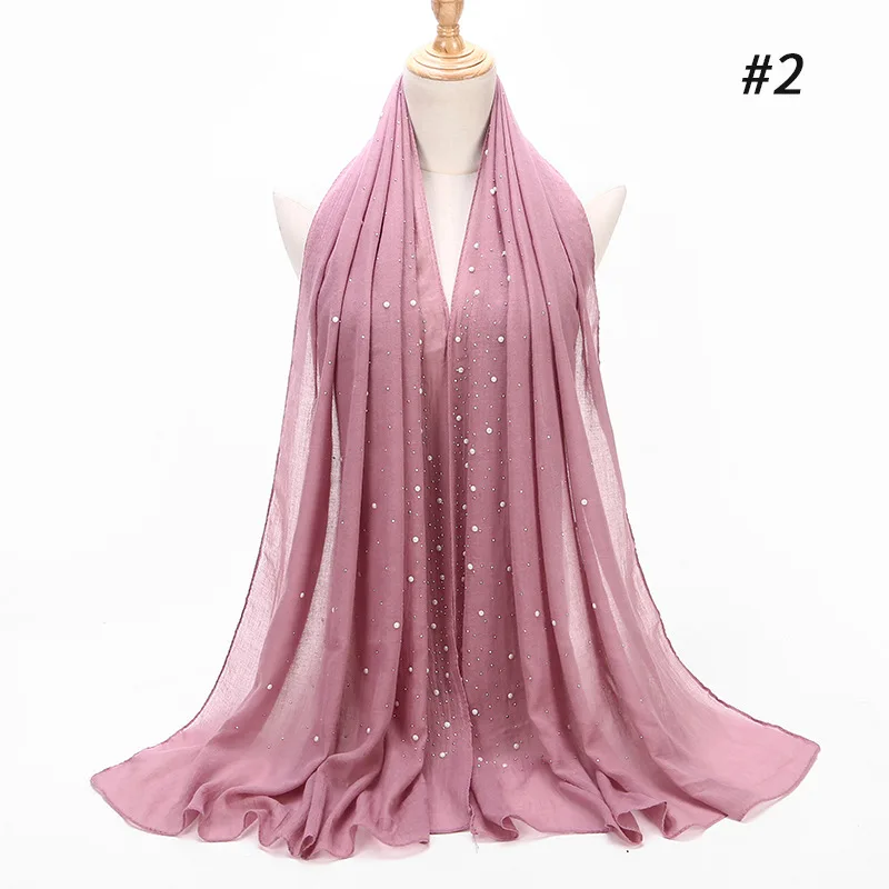 H1358 популярный вискозный хлопок длинный шарф для мусульманки с камнями быстрая