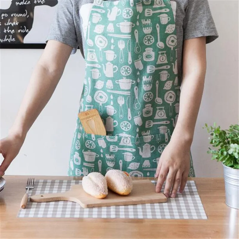 

New Hot Fashion Lady Women Men Adjustable Cotton Linen High-grade Kitchen Apron For Cooking Baking Restaurant Pinafore