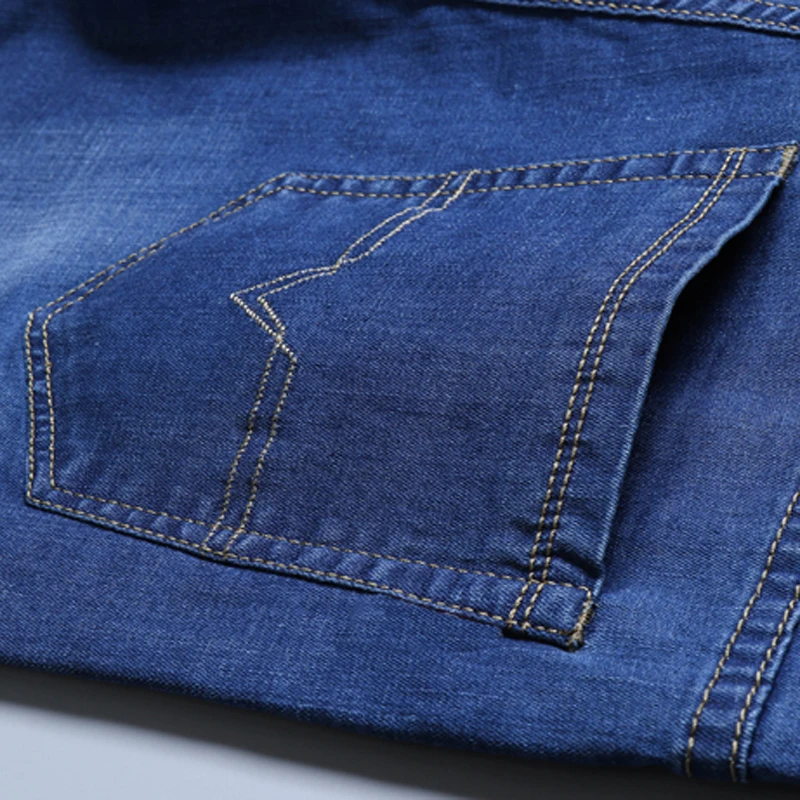 

2019 New Summer Men's Casual Cotton To Stretch Jeans Shorts Fashion Men's Straight Knee Shorts Denim Men's Large Size 38 40 42