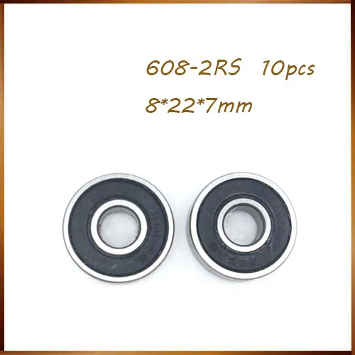 608 2rs Подшипник 8*22*7 мм (10 шт.) ABEC 5 Skateboard Scooter шарикоподшипник миниатюрный ролик для