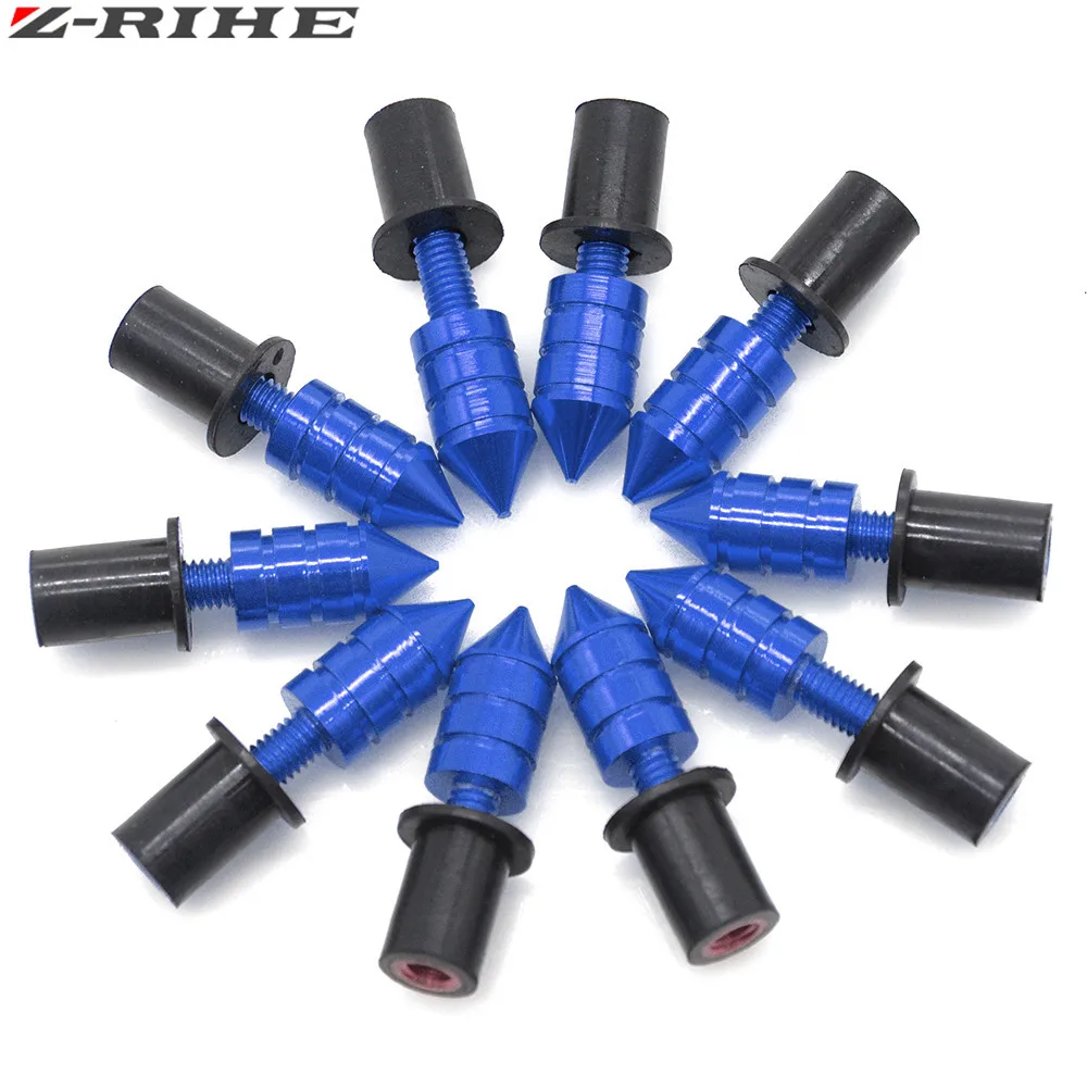 Blue Мотоцикл ветрового Спайк M5 болты и гайки для Suzuki GSXR 600 750 1000 Hayabusa/Honda CBR 600 954 1000 RR/YZF R1 R6 ZX6R - Цвет: Blue