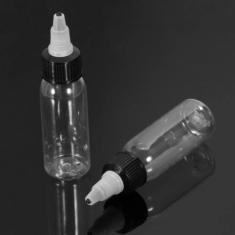 30 мл 5/10 шт пустые Пластик чернил для татуажа бутылка с пигментом Clear Black Кепки