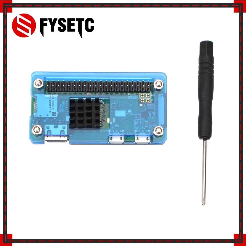 Raspberry Pi Zero W 4 в 1 комплект синий акриловый чехол + теплоотвод отвертка разъем GPIO для
