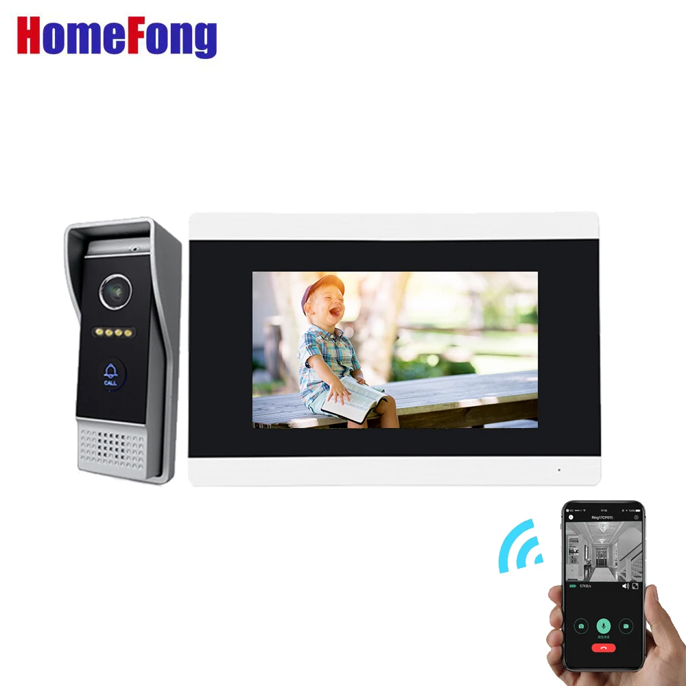 Homefong IP видео домофон системы 7 дюймов беспроводной видеодомофон с монитором