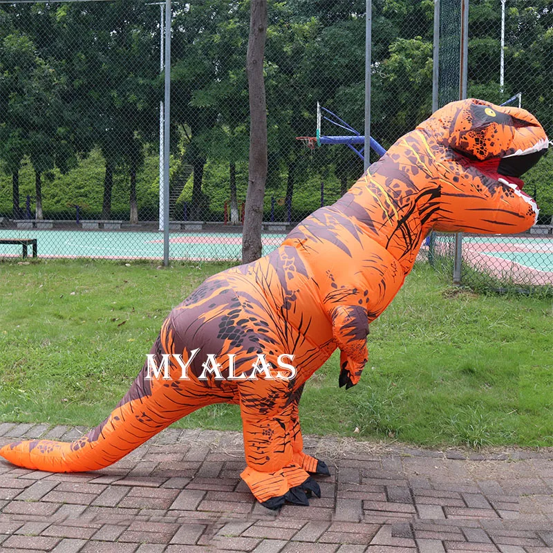 Purim Dinosaur T REX INFLATABLE Costumes for women Blowup T-Rex Halloween costume mascot white blue purple color | Тематическая
