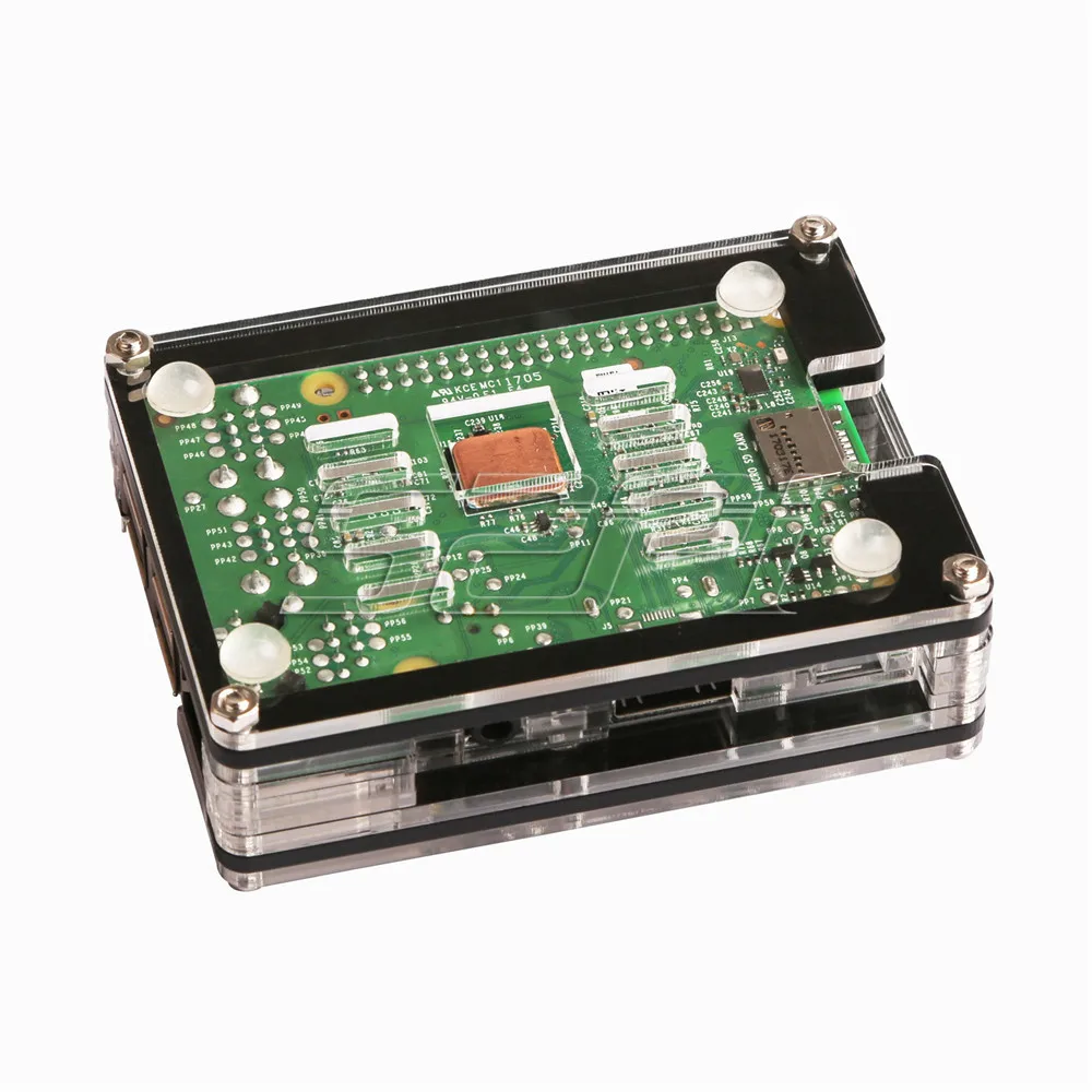 52Pi нарезанный 9 слоев акриловый чехол, для Raspberry Pi 3B/2B/Dual Fan(не включает), не подходит двойной вентилятор для 3B Plus