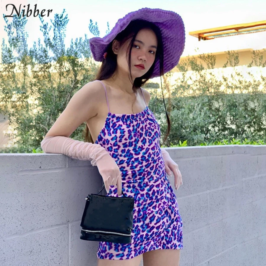 Nibber Harajuku базовое облегающее мини-платье womens2019осеннее популярное леопардовое узкое уличное повседневное вечернее короткое платье mujer