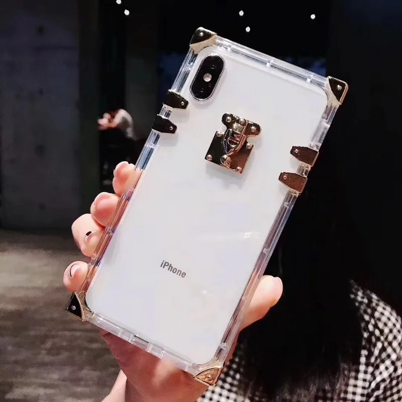 Роскошный прозрачный золотой дизайнерский чехол для телефона iPhone X XS 108 7 6 S Plus s