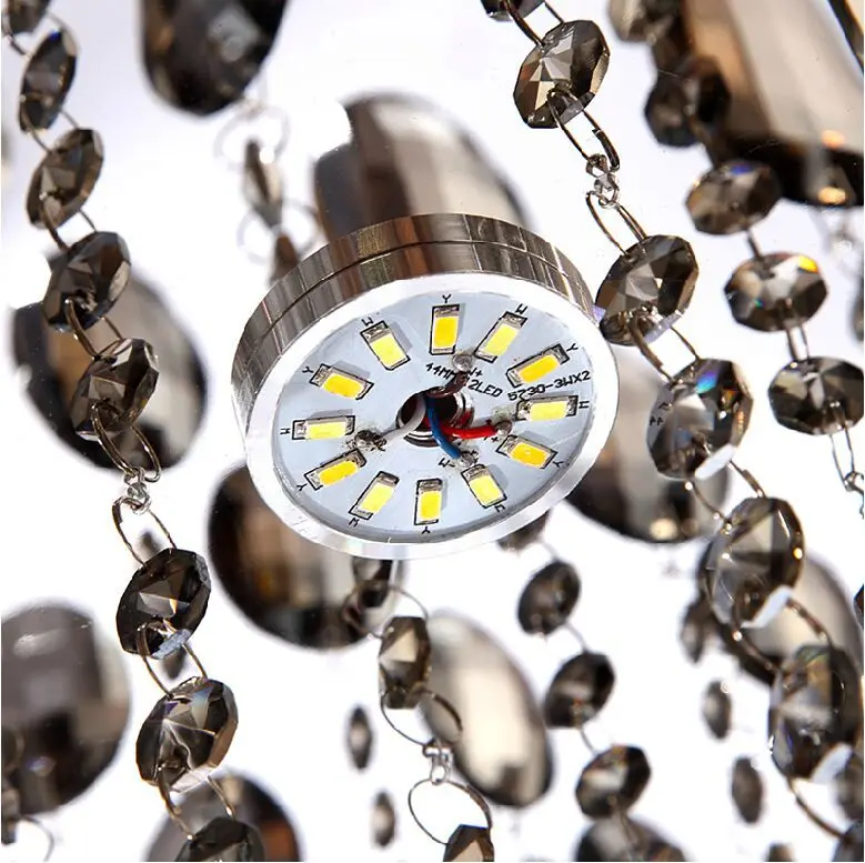 Led площади 70 см длина высокого качества серый дым кристалл подвесной светильник