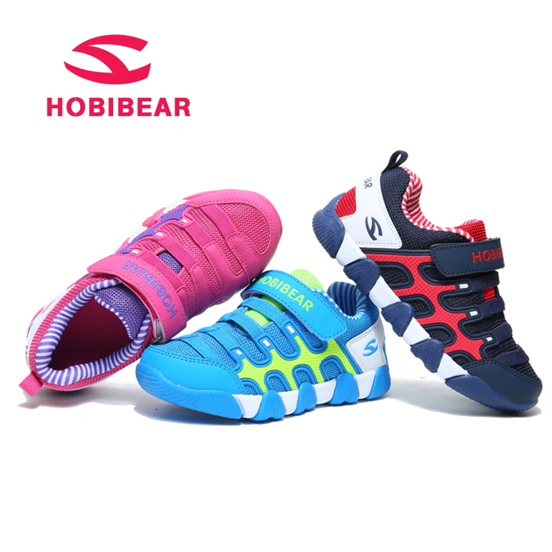 Sport Children Shoes Boys Sneakers For Girls Running Mesh Fabric Leather Breathable Kids Sneaker Hook&ampLoop School | Детская одежда и