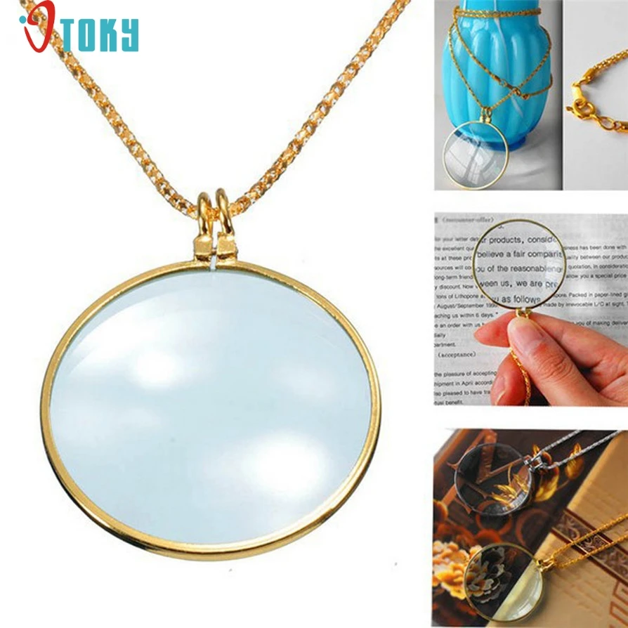 OTOKY Gussy Life Fashion 6x кулон лупа Ожерелье увеличительное стекло Reeding Decorativ монокль