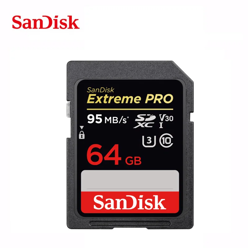Карта памяти SanDisk Extreme PRO SDHC SDXC UHS-I карта памяти 32 Гб 64 Гб 128 ГБ 256 Гб класс 10 Max95M/s U3 V30 carte sd-камера sd-карта - Емкость: 64 ГБ