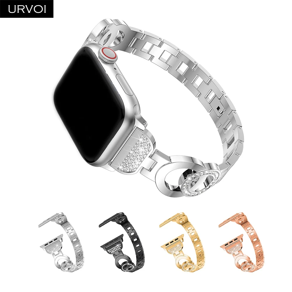 Ремешок URVOI для Apple Watch series 6SE 5 4 3 2 1 ремешок браслета iWatch girl с двойными кругами