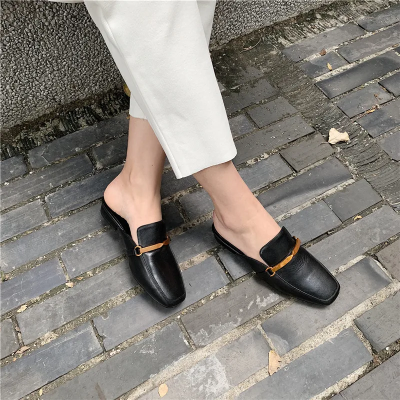 ASUMER/размеры 34-40 Женские туфли из натуральной кожи на плоской подошве с квадратным