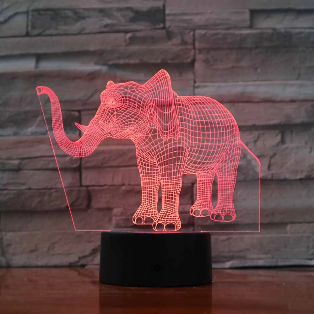 3d Светодиодная лампа со слоном ночники 7 цветов меняющие ребенка Veilleuse