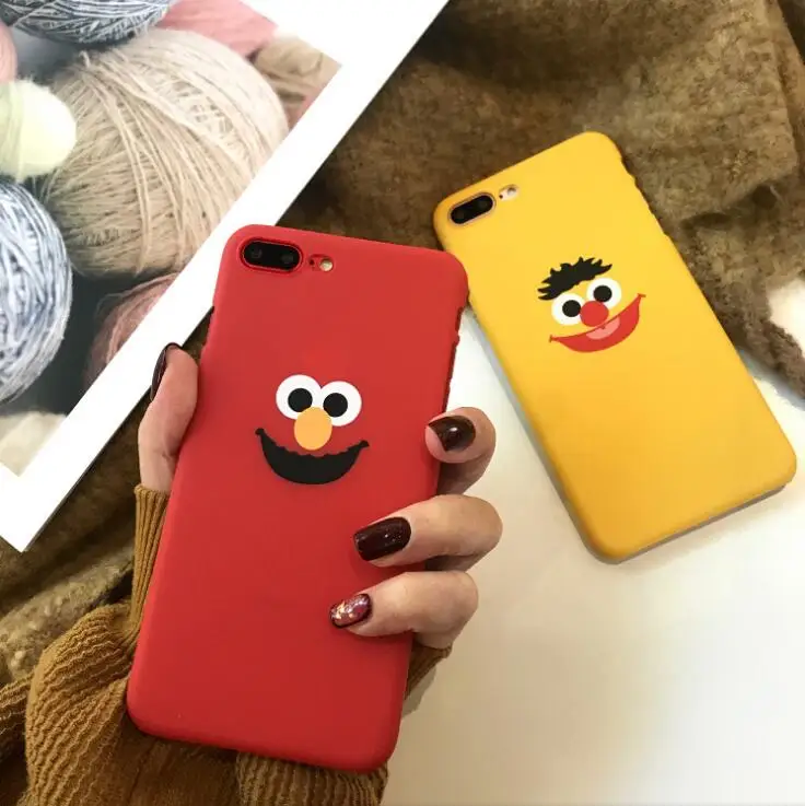 For iphone 7 8 X 6 Case S 6s XR XS Max Plus Cover Hard Cartoon Sesame Dtreet ELMO |