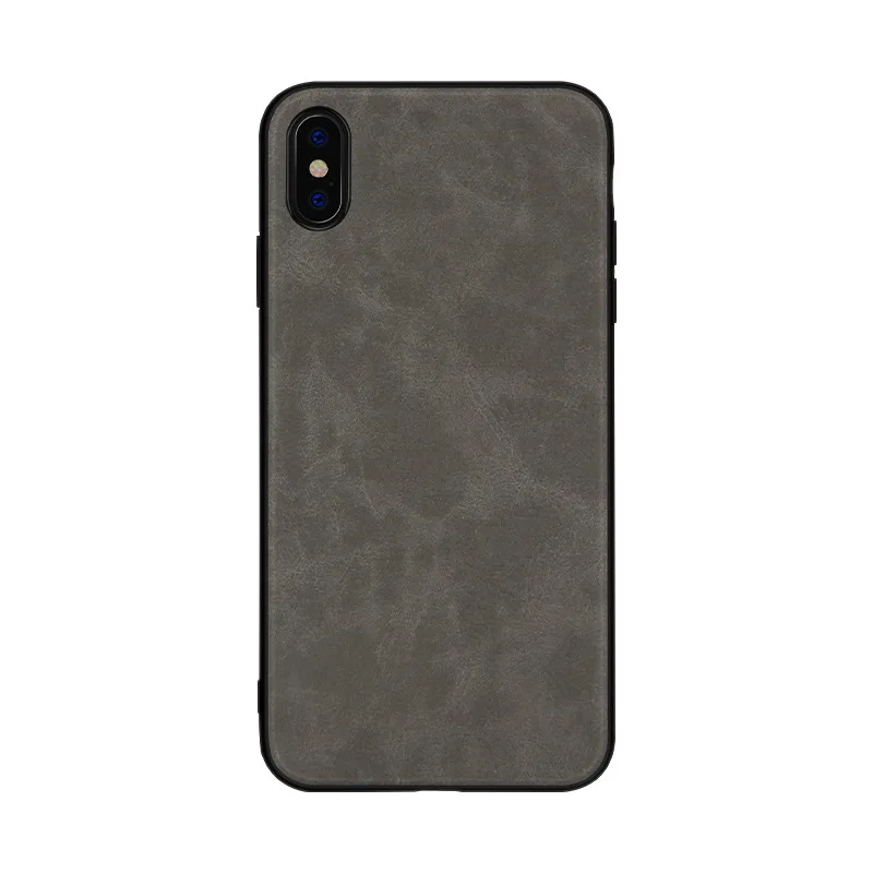 Новый противоударный чехол из ТПУ с текстурой кожи для задней крышки iPhone 6 6s 7 8 Plus X