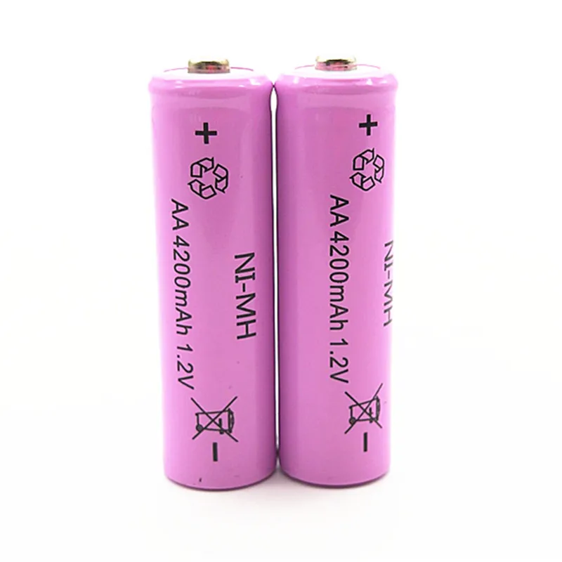 8 шт./лот AA батарея NIMH 4200Mah 1 2 V 2A ni mh перезаряжаемые батареи Bateria