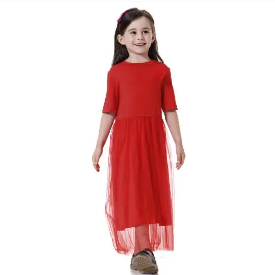 2019 Muslim Children's Dress Black Abaya with Hijab Bowknot Djellaba Dubai Robe Traditional Clothing Kids LJ908 | Мать и ребенок