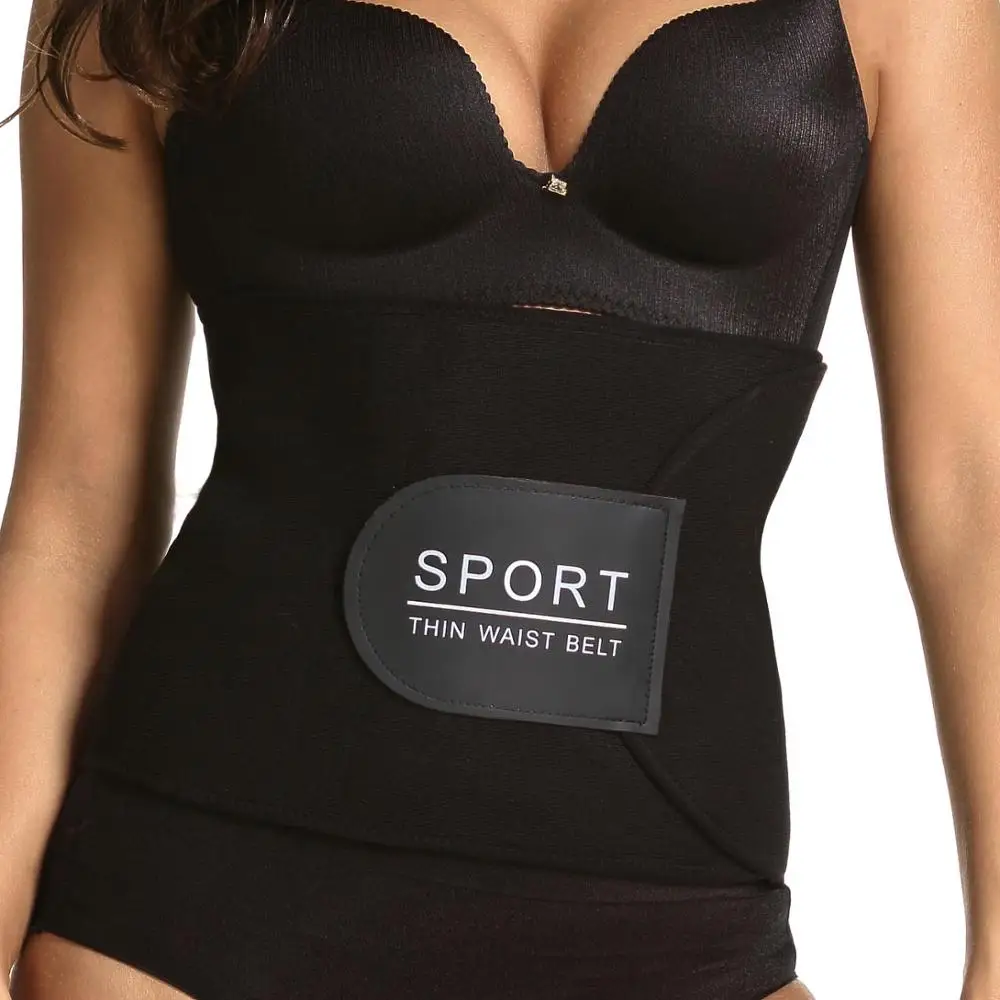 Неопреновый черный уменьшитель талии, живота Пояс для Похудения Body Shaper Обёрточная бумага Вес потери сжигания лишних калорий упражнения для Вес сокращения - Цвет: Черный