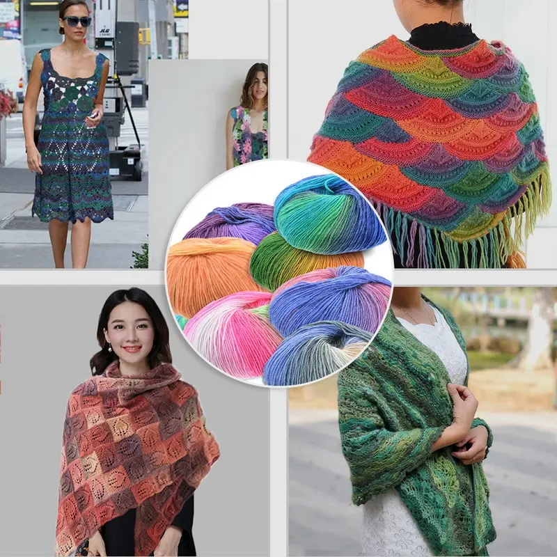 180 м DIY мягкой пряжи тонкой крючком из шерсти пряжа хлопка и натурального
