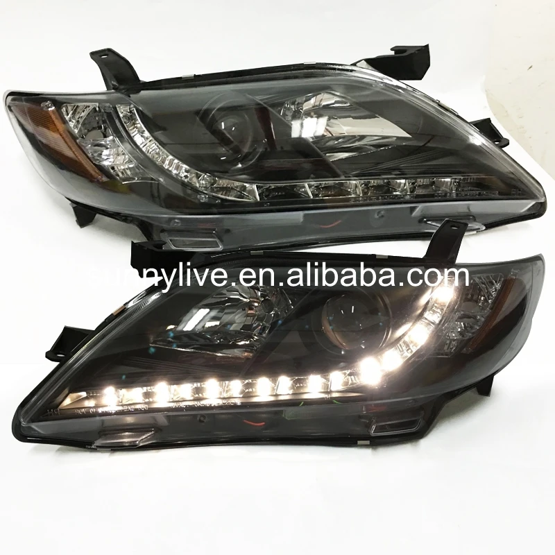 Для TOYOTA 2007 2009 год Aurion Camry светодиодный ная передняя фара черный корпус желтый
