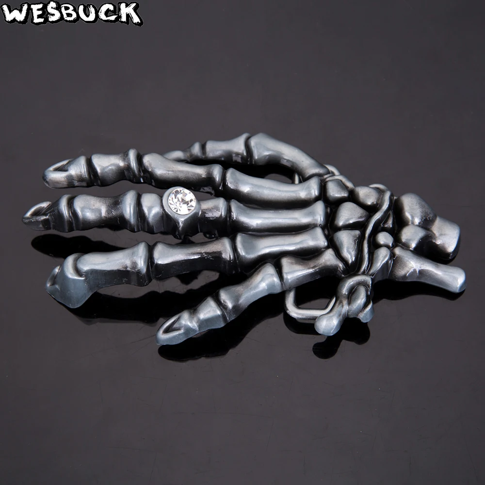 WesBuck бренд череп руки металлические пряжки ремня для мужчин унисекс Western Buckles Cowboys пряжки для девочек повседневные Большой Камень Gamble Hebilla
