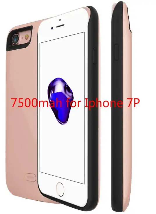 Rose Gold for I7p Топ продаж Батарея для Iphone7 плюс 7500 мАч внешнего резервного Батарея случае телефон Батарея Зарядное устройство Обложка обновления Мощность банк - Цвет: Rose Gold for I7p