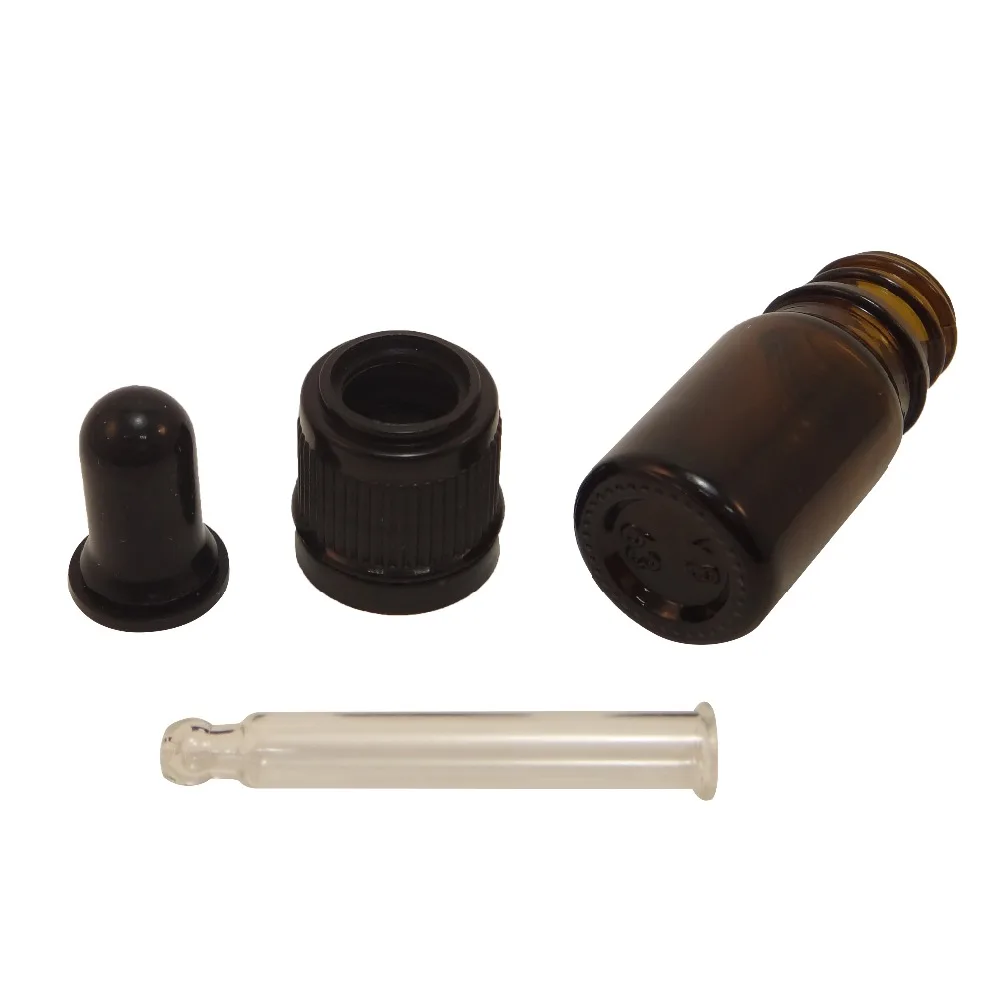 Бостонские круглые стеклянные бутылки для эфирного масла объемом 5 мл с