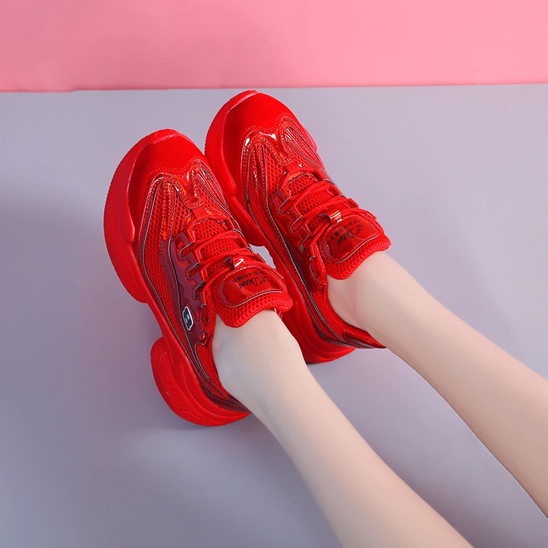 Женские Дышащие туфли Ins спортивная обувь на толстой нескользящей подошве