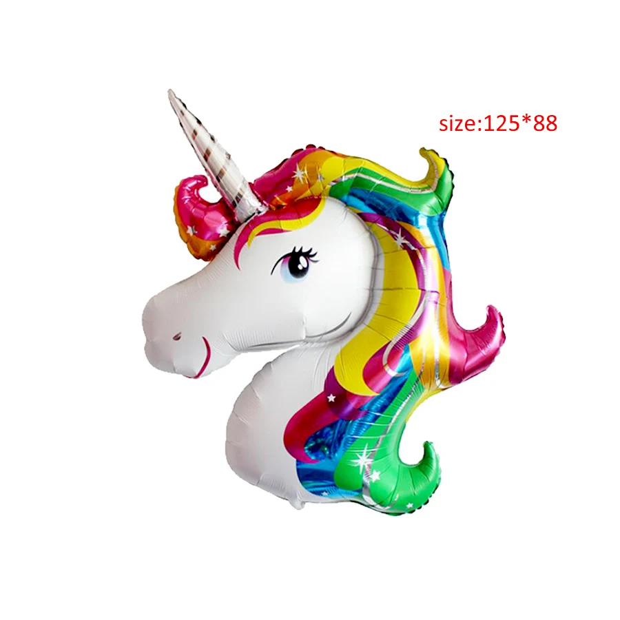 40 inch unicorn balony eid mubarak Foil Balloons Happy Birthday Unicorn Party Decoration Kids round Air party Supplies | Дом и сад