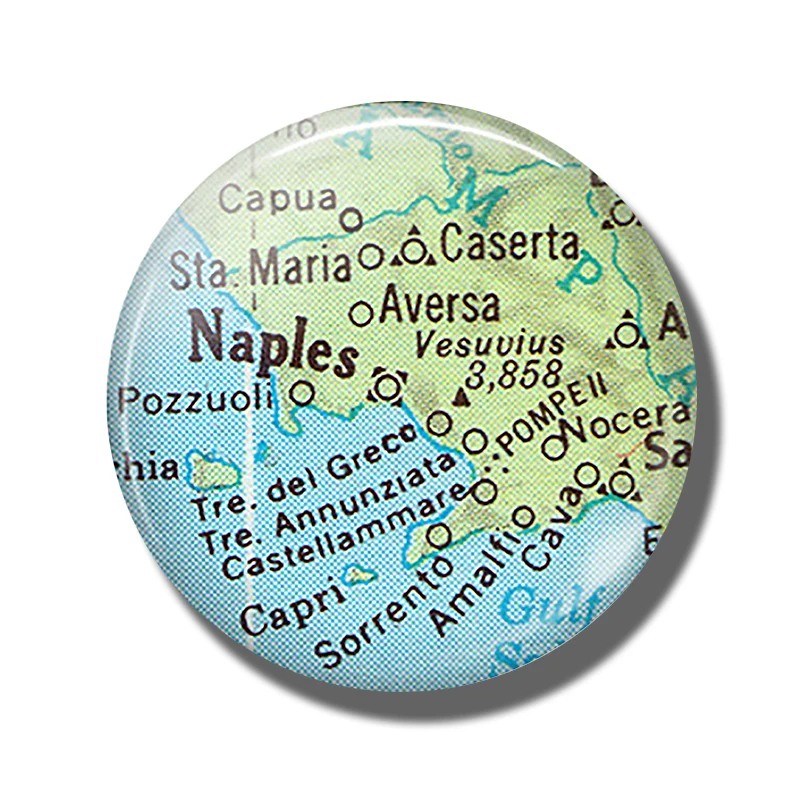 Сувенирная карта, магнит на холодильник, Франция, Budapest, Эфиопский, Naples, Париж, Гонконг, Грецию, Италия, Мэн, 30 мм, магнитная наклейка на холодильник - Цвет: Naples