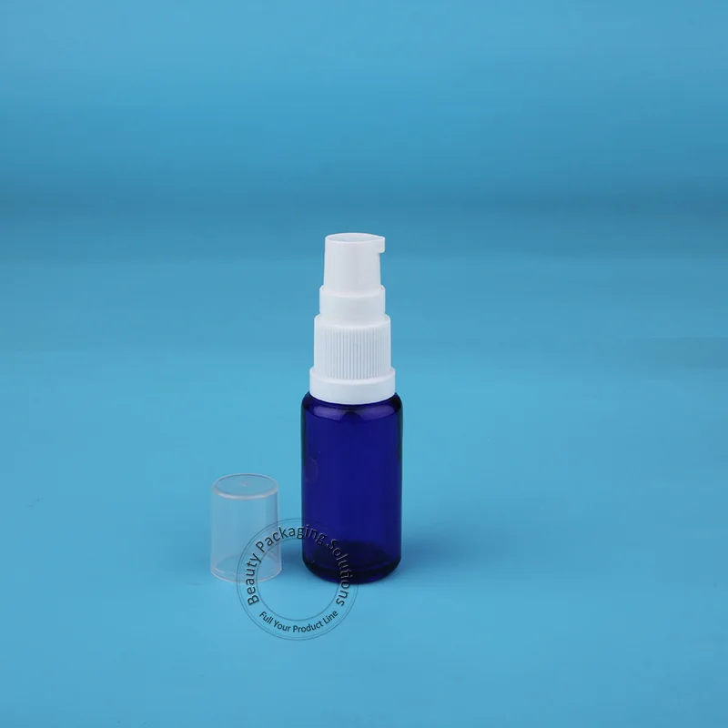 High Quality 15ml 10pcs/Lot Blue Glass Lotion Pump Spray Bottle Facial Cream Small Jar Split Charging Vial Cosmetic Container | Красота и