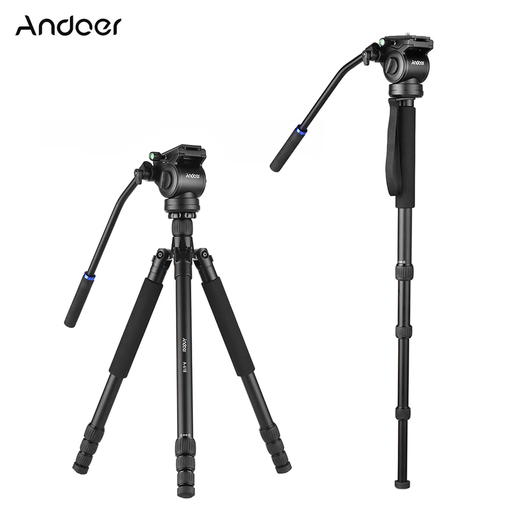 Andoer A 618 180 см штатив для камеры Видео монопод с амортизирующей головкой низкий