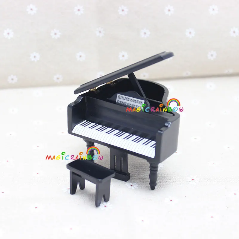 Рояль для детей Pianoforte табурет игрушка модель макеты кукольного домика 1:12 мебель