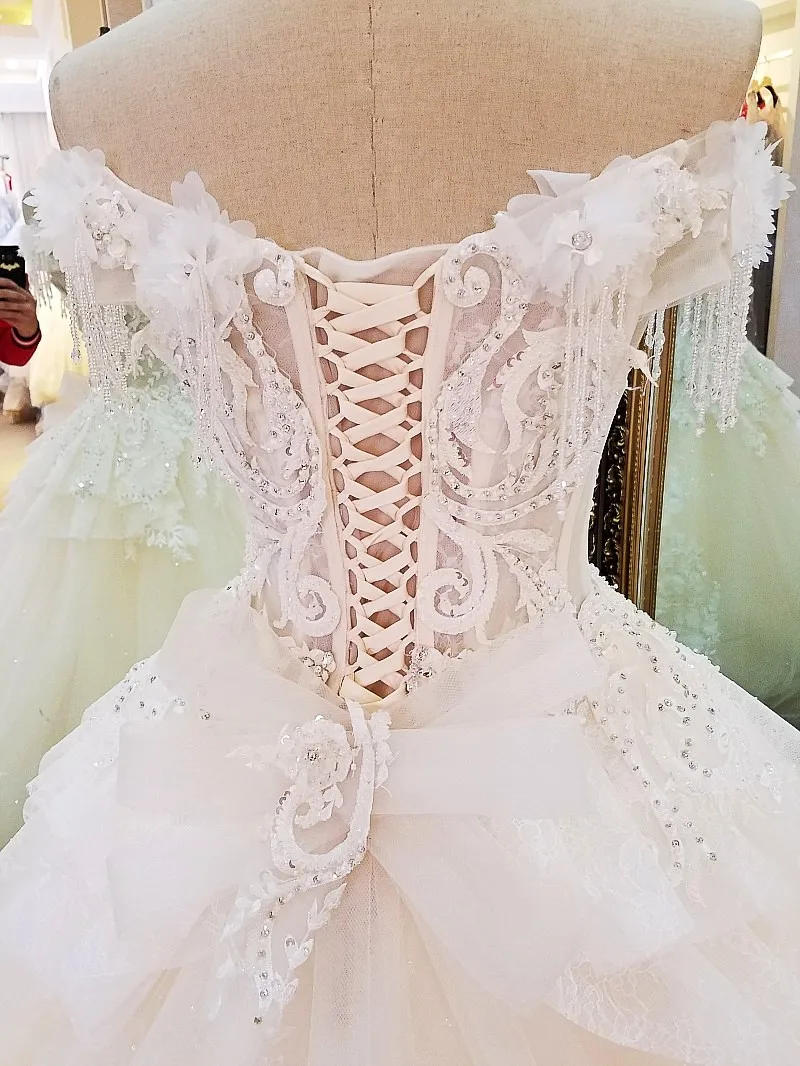LS85679 свадебное платьеalibaba Китай платье бальное зашнуровать назад короткие рукава