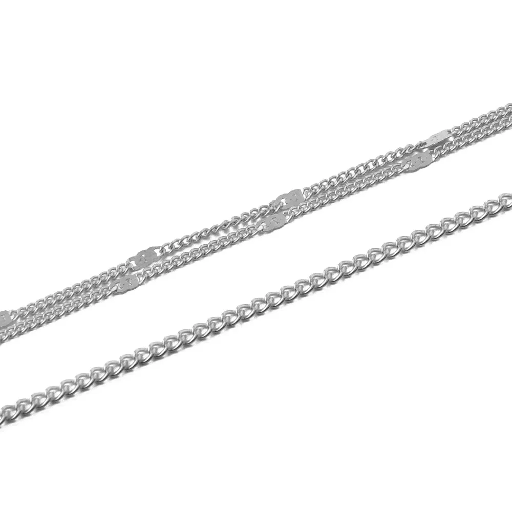 European and American new female jewelry simple double anklet beach anklet woman temperament anklet - Metal Color: silver