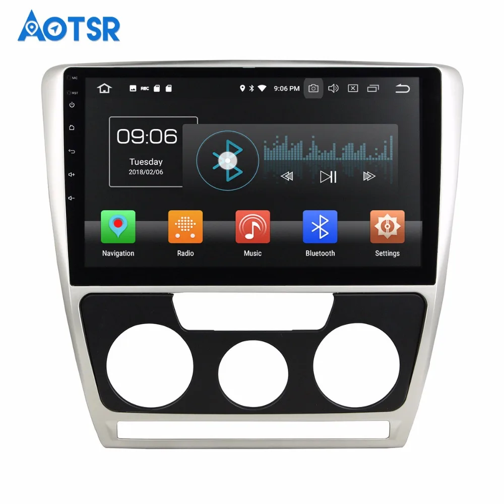 Автомобильный DVD плеер 10 1 дюйма Android 8 0 4 + 32 ГБ GPS навигация для Skoda Octavia 2010 2014