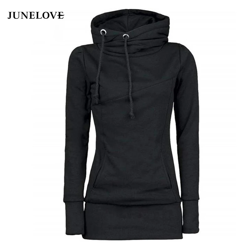 JuneLove 2020 Women Loose Pullover Shirt Long Sleeve Blouse Sweatshirts Hoodies Winter Warm outwear hooded womem Tops Outwears | Женская
