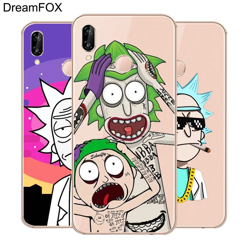DREAMFOX M283 Rick And Morty Soft TPU Silicone Case Cover For Huawei Honor 6A 6C 6X 7C 7X 8 Lite Pro |