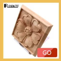 Runbazef Винтаж неокрашенное дерево резные наклейка углу накладка аппликация Рамки для Мебель для дома стены, двери шкафа декора ремесла