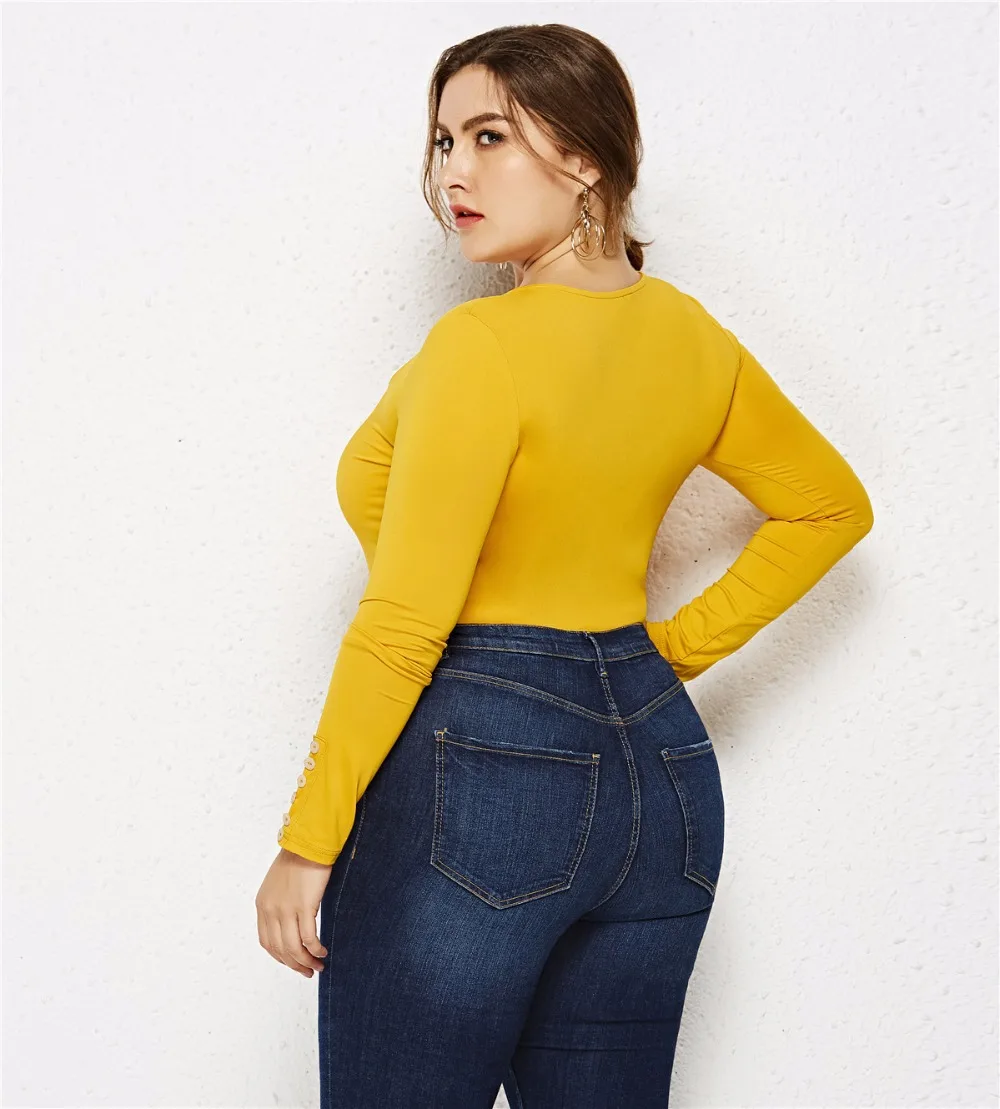 5XL6XL женский комбинезон с длинным рукавом и О-образным вырезом, облегающий женский сексуальный боди черного и белого цвета, трикотажный комбинезон размера плюс, женский комбинезон на молнии