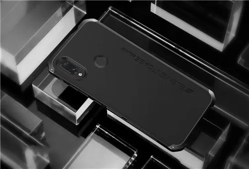 Black and black Алюминиевый металлический бампер чехол для Xiaomi Redmi Note 7 360 Полный Гибридный бронированный матовый ПК задняя крышка Redmi Note 7 противоударный чехол для телефона - Цвет: Black and black