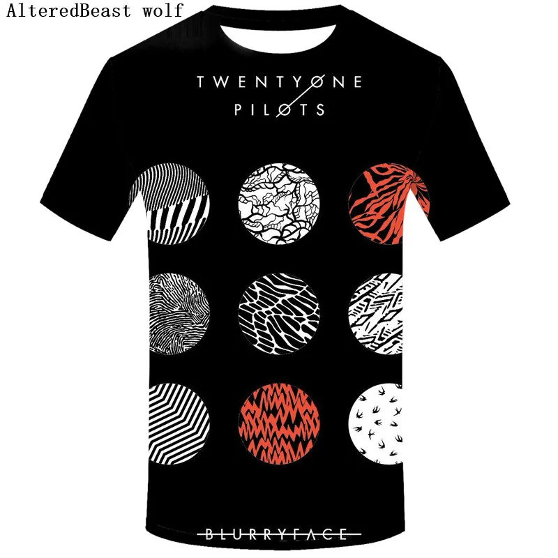 Мужская футболка с объемным принтом Twenty One Pilots в стиле хип хоп новый летний топ